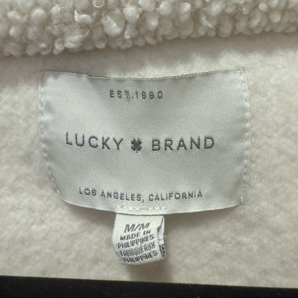 Lucky Brand w/corduroy trim Cream sherpa Jacket ‎ M - Picture 2 of 6